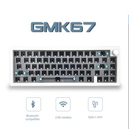 GMK67 65% Junta Bluetooth 24G Kit de teclado mecánico intercambiable inalámbrico Kit RGB RGB 240419