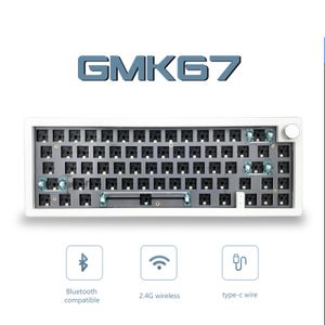 GMK67 65% joint Bluetooth 24G sans fil échangeable personnalisé clavier mécanique Kit rvb rétro-éclairé 231228