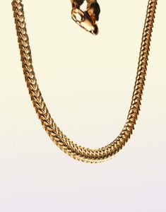 Gnimegil 6mm mode Bone Chain Long Gold Filled Curb Cuban Link Chain Necklace for Men Vintage Christmas Gifts Jewelry2230409