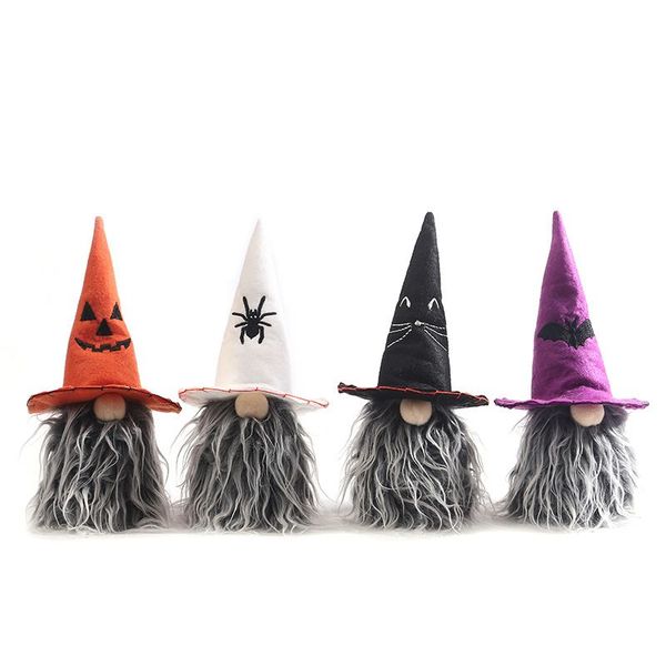 Gnomo de felpa para decoración de Halloween para el hogar, muñecos sin rostro hechos a mano, adornos de gnomos, gnomos Tomte escandinavos de elfo lindo