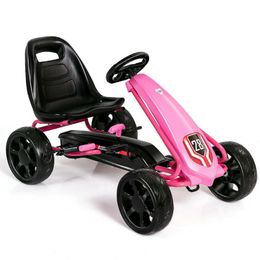 Go Kart Pedal Car Kids Ride On Toys Pedal Powered 4 ruedas asiento ajustable rosa