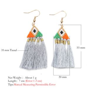 GO2BOHO Boucles d'oreilles Aborigènes Bohemia Triangle Miyuki Perles de semences rétro Accessoire pour femmes