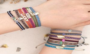 Go2boho Boho Sieraden Armband voor Vrouwen Gevlochten Armbanden Turkse Boze Oog Liefde Pulseras Mujer Boheemse Verstelbare 2020 New6462864