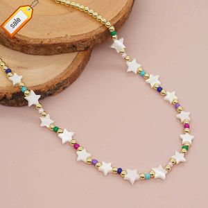 Go2boho colliers ras du cou colliers de perles pour femmes étoile coquille 18 carats plaqué or perles bohème Boho été plage Style cadeau