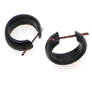 Go2Boho mode boucles d'oreilles en bois naturel anneau décoratif Style Hippie hommes et femmes cadeaux noir Cool fendu rond cerceau Earri 240301