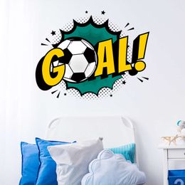 Autocollants muraux de trou d'art de mot de Football de but de Football pour chambre d'enfants, salle de jeux pour chambre de bébé, autocollants muraux décoratifs