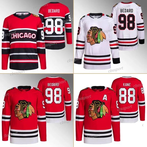 Gardien de but coupé Black Hawks 98 Connor Bedard maillots Chicag 71 Taylor Hall 19 Jonathan Toews 90 Tyler Johnson Nick Foligno Patrick Kane Seth Jone