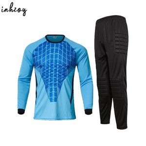 Ensemble de maillot de gardien de but pour hommes, survêtement d'entraînement de football, uniforme de football, chemise de gardien de but rembourrée à manches longues avec pantalon de survêtement 240318