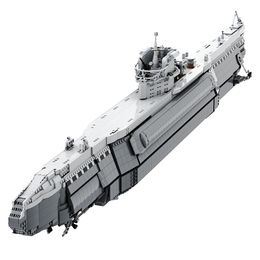 Gobricks MOC Type VIIB U-Boat Model Submarine Bricks Military Battleship Bricks Unterseeeboot Building Block Block pour Collect Gift