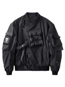 God of Death Bomberjack Borstzak Techwear Mannen Punk Hip Hop Tactisch Streetwear Zwarte Varsity Jassen Oversized MA1 Jassen 240117