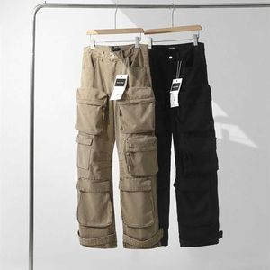 God broek plat voor z Home 24SS Cargo Pocket Wash zware functionele jeans Summer Men Women Women Casual Wide Leg Tide