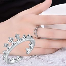 Anillo de plata con corona de diseño de diosa, pieza de mano con apertura de anillo para mujer, nuevo Corolla de Corea del Sur