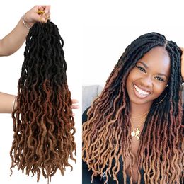 Déesse fausse location crochet cheveux doux curly dreadlocks extensions de cheveux synthétiques tresser les cheveux ombre crochet locs tresses en gros 240506