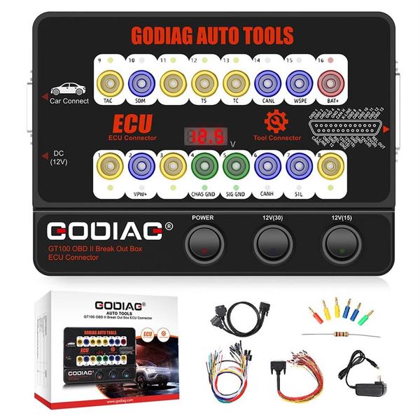 GODIAG GT100 OBD II boîte de dérivation ECU connecteur plate-forme de Test pour le programme de diagnostic de maintenance des calculateurs Coding238k