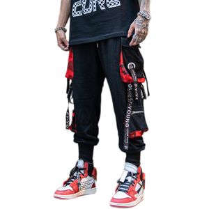 GODLIKEU Hip Hop Joggers hommes lettre rubans Cargo pantalon poches tactique décontracté homme pantalon de survêtement Sport Streetwear