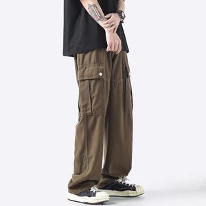 GODLIKEU Pantalon Cargo Japonais pour Hommes Grande Poche Multi Droite Mode Pantalon de Rue Frit