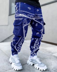 GODLIKEU heren multi-pocket designer print harem hiphop joggingbroek cargobroek casual sportbroek
