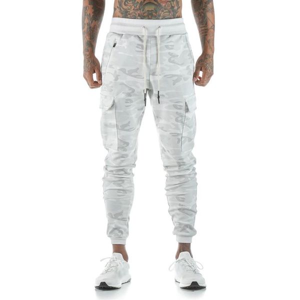 GODLIKEU été hommes Cargo pantalon Camouflage hiver décontracté blanc Camouflage Fitness Sport entraînement pantalon 2565