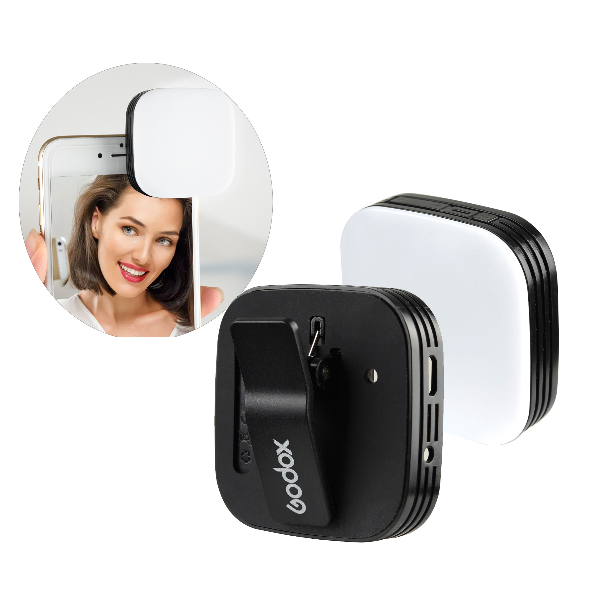 Godox Mini Draagbare Selfie Flash Ledm32 Camera 32 LED Video Fill Light CRI95 met ingebouwde batterij dimbare helderheid voor telefoonfotografie