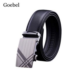 Goebel homme PU cuir ceintures mode alliage boucle automatique affaires hommes ceintures couleur unie pratique hommes noir ceintures3914102