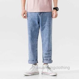 Goesresta Fashoins jeans broek mannen vintage rechte broek streetwear harajuku baggy lzu2
