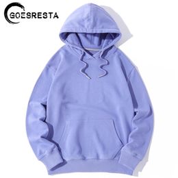 Goesresta Autumn Mens Hoodies Cotton Oversize Hip Hop Harajuku Pure Hooded Casual Streetwear Long Sleeve Hoodies Women 201126