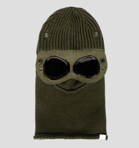 Goggle Balaclava Extra Fine Merino Wool Beft Knit Hat Men Men Capuche extérieure Hood Responsable des crânes de chaleur Black Army Green7655039
