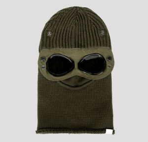 Goggle Balaclava Extra Fine Merino Wool Beft Knit Hat Men Men Capuche extérieure Hood Responsable des crânes de chaleur Black Army Green1002480
