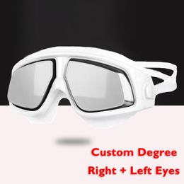 lunettes 1 5 à 10 0 Myopie Silicone Grand Cadre HD Effacer Anti Buée Lunettes De Natation Lunettes Personnalisé Différents Degrés Pour Gauche Droite Yeux 230801