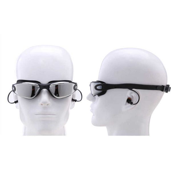 Lunettes Adulte Myopie Lunettes De Natation Lunettes De Course Bouchon D'oreille Professionnel Piscine Lunettes Hommes Femmes anti-buée Optique étanche Lunettes Nouveau P230408