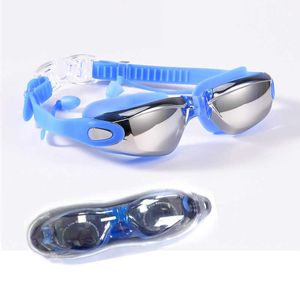 Lunettes de natation en silicone imperméable pour adultes Lunettes intérieures Maillot de bain anti-buée pour galvanoplastie P230601