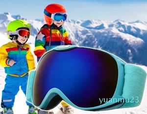 Lunettes âge enfants lunettes antibuée Protection UV Double couche lentille enfants neige hiver Sports de plein air Snowboard lunettes