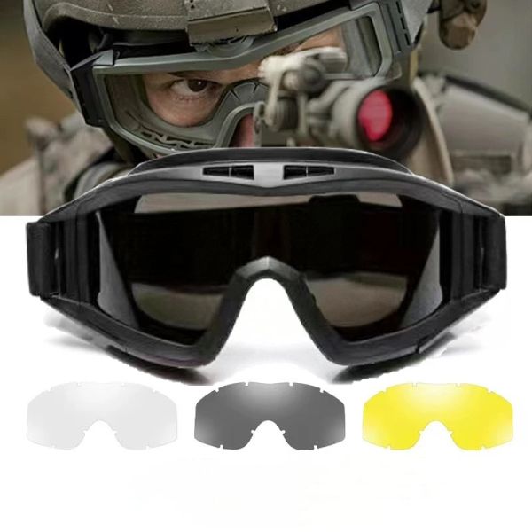 Gafas desérdicos langostas gafas tácticas Fuerzas especiales Ventilador militar Protectora Goggles Motocicletas Goggles Crosscountry Riding Goggle