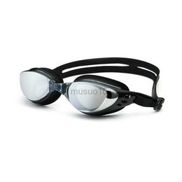 Gafas Galvanoplastia Miopía -1-10 Gafas de natación Black Ash Gafas de buceo planas a prueba de agua Gafas Hombres Mujeres Anti-Fog Arena HKD230725