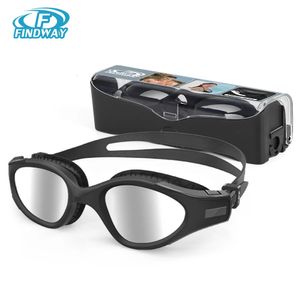 zwembril Findway Volwassenen Zwembril Anti-condens UV-bescherming Zachte siliconen Neusbrug Geen lekkage voor Heren Dames Zwemaccessoires 231030