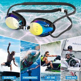 Goggles JSJM Nieuwe Volwassenen Professionele Competitie Zwembril Anti-Fog UV Bescherming Waterdicht Sile Zwemmen Bril Mannen Vrouwen HKD230725