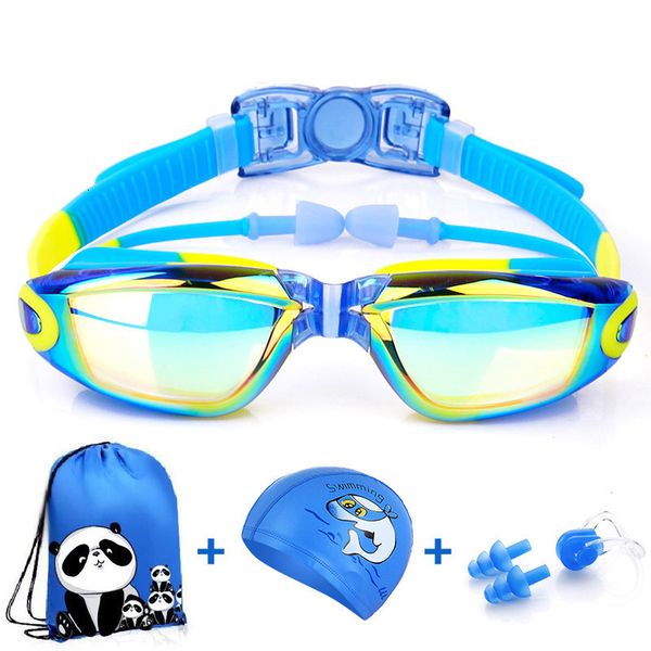 goggles Enfants lunettes de natation Anti-buée Protection UV HD garçon fille lunettes de natation bonnet de natation ensemble équipement de natation pour enfants 230215
