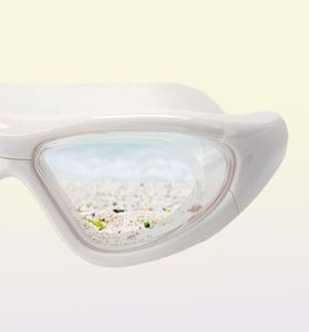 Goggles Grands Cadre des lunettes de natation avec bouchons d'oreille HD Lunes transparentes Anti Fog Silicone étanché