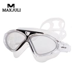 lunettes MAXJULI Lunettes de natation pour adultes Lunettes de natation Vêtements de sport aquatiques Anti-buée Protection UV Étanche Nez réglable J8170A 230617