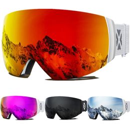 Goggles MAXJULI lunettes de Ski magnétiques professionnelles Double couches lentille antibuée UV400 Ski Snowboard lunettes motoneige pour hommes femmes M6