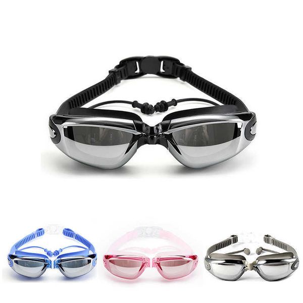 lunettes Hommes Femmes Adulte Myopie Lunettes De Natation Racing Bouchon D'oreille Professionnel Piscine Lunettes anti-buée Optique étanche Lunettes L221028