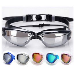 Lunettes Myopie Lunettes De Natation Bouchon D'oreille Professionnel Adulte Sile Bonnet De Bain Piscine Lunettes Anti Brouillard Hommes Femmes Optique Lunettes Imperméables HKD230725