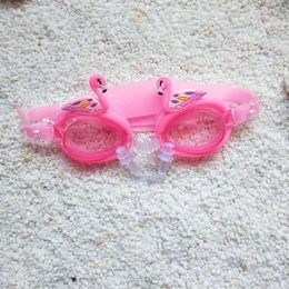 bril Nieuw ontwerp verstelbare sile kinderen zwemmen bril Kinderen Lovely Swan Swan Swim Eyewear Boy Girls Kleurrijke schattige zwemglazen P230516