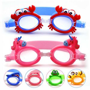 Schutzbrille Neuer wasserdichter und beschlagfreier niedlicher Baby-Cartoon-Spiegel, geeignet für Kinder zum Erlernen der Schwimmbrille mit Riemen P230601