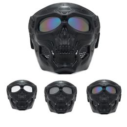 Gafas abiertos casco de motocicleta mascarilla de cráneo fresco con gafas modular gafas de mascarilla casco