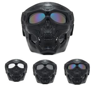 Lunettes casque de moto ouvert masque de crâne cool avec lunettes lunettes modulaires masque casque