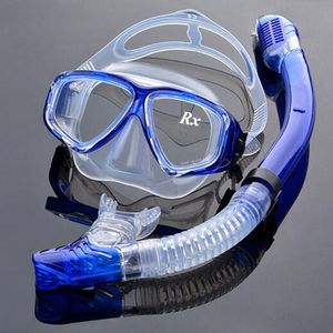 Goggles optische duikuitrusting Kit Myopia Snorkels Zet verschillende sterkte voor elk oog bijziend droog top scuba masker 230411