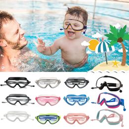 Gafas Gafas de natación al aire libre Tapones para los oídos 2 en 1 Juego para niños Antiniebla Protección UV Gafas de natación con tapones para los oídos Niños Adultos 230617
