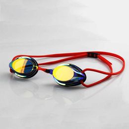Goggles professionele concurrentie Zwemmen Bule Pating Anti-Sub waterdichte UV Bescherming Silica Gel Duikglazen Racing Spectacles L221028