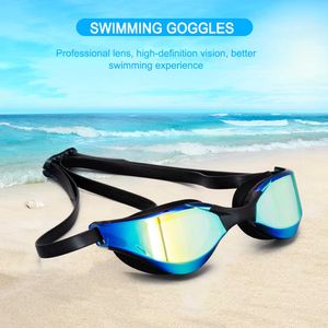 Goggles Professional electroplating transparent anti fog diving UV resistant men's adult women's swimming goggles P230601